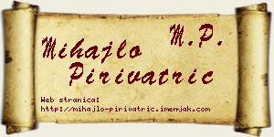 Mihajlo Pirivatrić vizit kartica